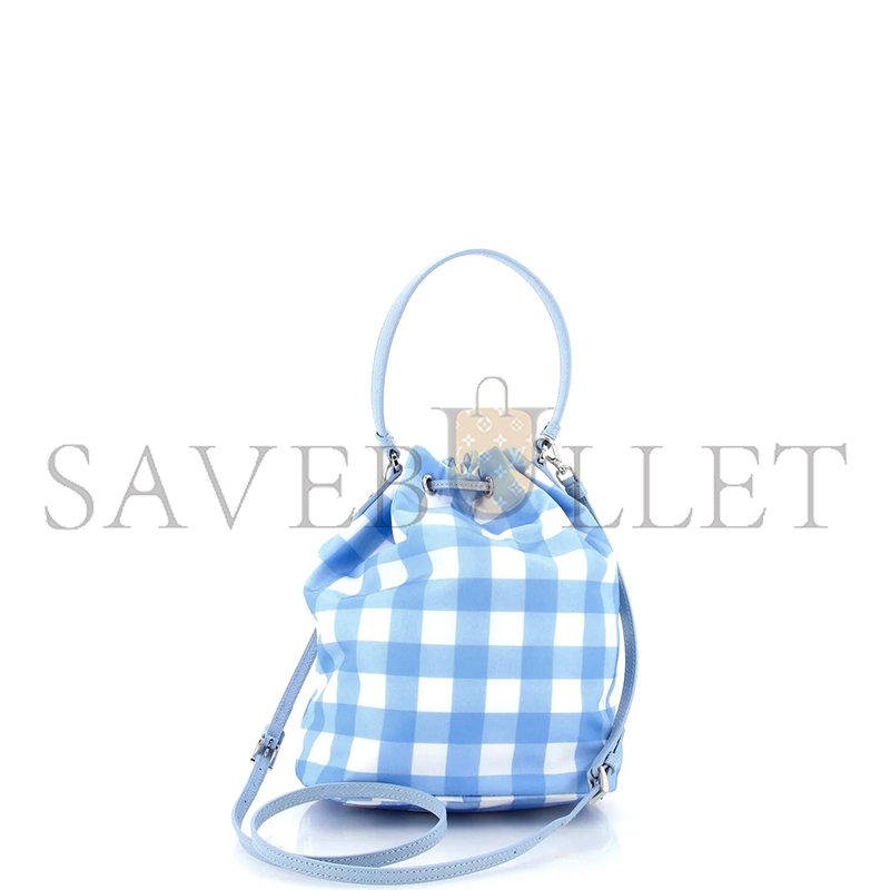 PRADA DUET DRAWSTRING BUCKET BAG PRINTED TESSUTO SMALL 1BH038 (22.5*17.5*12cm)